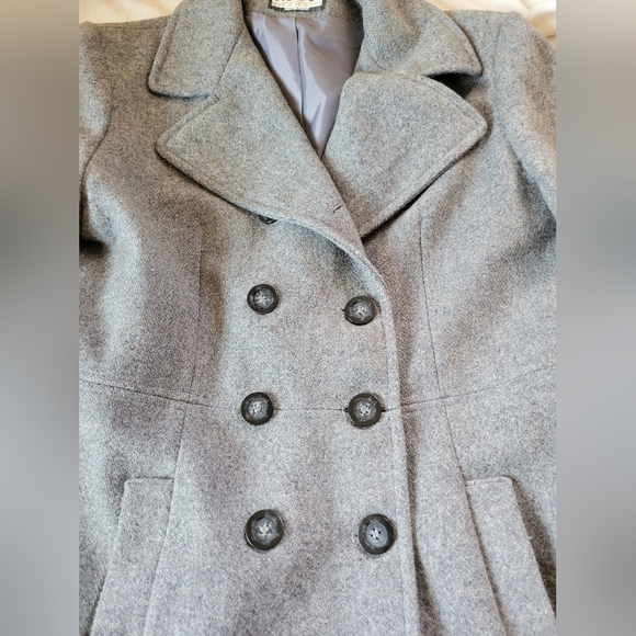 Mario De Pinto | MDP | Chic Gray VTG Double-Breasted Wool Blend Peacoat - Picture 6 of 12
